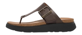 FitFlop Men Gen-FF Buckle Leather Toe-Post Sandals Chocolate Brown