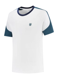 Tennisshirt K-Swiss Hypercourt Mesh Crew 3 Herren White Indian Teal