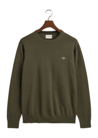 Pull GANT Homme Cotton Crew Juniper Green