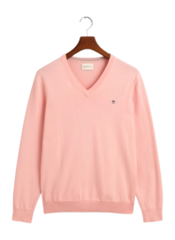 Pull GANT Men Cotton V-Neck Bubbelgum Pink