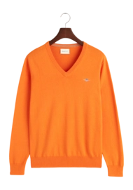 Jumper GANT Men Cotton V-Neck Sweet Orange
