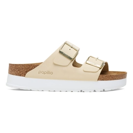 Flip Flops Birkenstock Arizona PAP Flex Platform Nubuck Damen Ecru Narrow