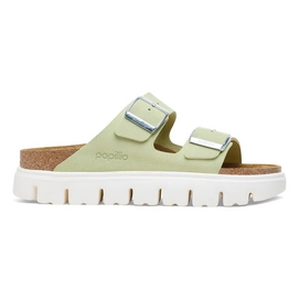 Tongs Birkenstock Femme Arizona Platform Suede Leather Faded Lime Narrow