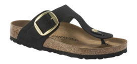 Flip Flops Birkenstock Gizeh Big Buckle Nubuck Damen Black Narrow