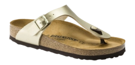 Tongs Birkenstock Femme Gizeh Birko-Flor Gold Narrow