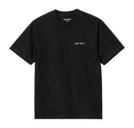 T-Shirt Carhartt WIP Femme W' S/S Script Broderie Black / White