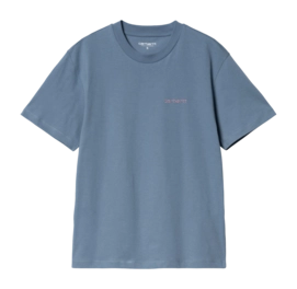 T-Shirt Carhartt WIP Femme S/S Script Embroidery Sorrent / Glassy Pink