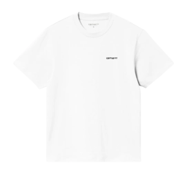 T-Shirt Carhartt WIP W' S/S Script Embroidery Damen White / Black