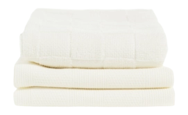 Set d'Accessoires de Cuisine Cinderella Checkmaid Off White 2 Torchons + 1 Torchon de Cuisine