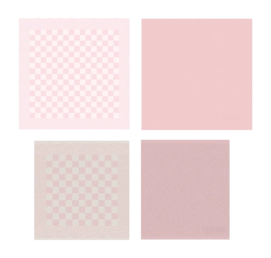 Combi Set DDDDD Barbeque Logo Pastel Pink 2 Kitchen Towels + 2 Tea Towels