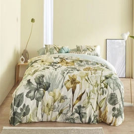 Dekbedovertrek Beddinghouse Iris Field Grey Green Satijn