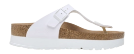Tongs Birkenstock Femme Gizeh PAP Flex Plateforme Birko-Flor White Regular