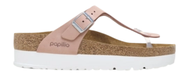Tongs Birkenstock Femme Gizeh PAP Flex Plateforme Nubuck Soft Pink Regular