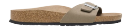 Flip Flops Birkenstock Madrid Synthetics Damen Soft Birki Vegan Grau Taupe Schmal