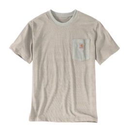 T-Shirt Carhartt Men Heavyweight Pocket Stripe Malt/Apple Butter?Stripe