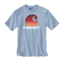 T-Shirt Carhartt Men Heavyweight C Graphic Fog Blue