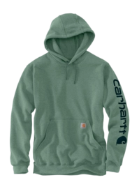 Hoodie Carhartt Men Sleeve Logo Hooded Sweatshirt Jade Heather