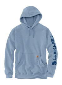 Hoodie Carhartt Men Sleeve Logo Hooded Sweatshirt Neptune/Dew Drop