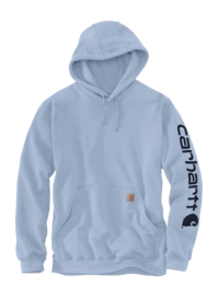 Hoodie Carhartt Men Sleeve Logo Hooded Sweatshirt Fog Blue