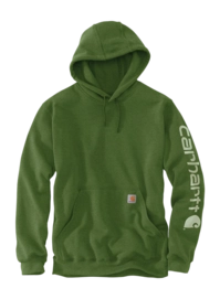 Hoodie Carhartt Men Sleeve Logo Hooded Sweatshirt Arborvitae Heather