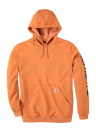 Hoodie Carhartt Men Sleeve Logo Hooded Sweatshirt Marmalade Heather