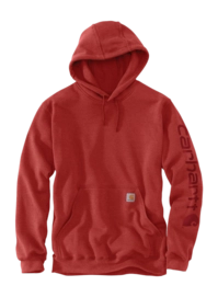 Hoodie Carhartt Men Sleeve Logo Hooded Sweatshirt Chili Pepper Heather