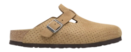Sabots Birkenstock Unisexe Boston BS Suede Embossed Emboss Dots New Beige Narrow