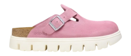 Sabots Birkenstock Femme Boston Chunky Suede Leather Candy Pink Narrow