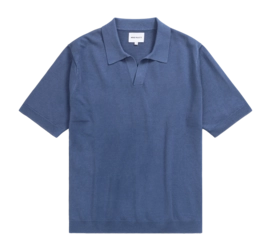 Polo Norse Projects Homme Leif Cotton Lin Polo Calcite Blue