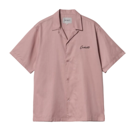 Chemise Carhartt WIP Unisexe S/S Delray Shirt Glassy Pink / Black