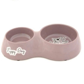 Voer En Drinkbak Beeztees Puppy Dog Melamine Roze