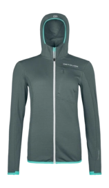 Jas Ortovox Women Fleece Light Grid Hooded Dark Arctic Grey