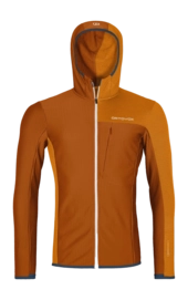 Jacke Ortovox Fleece Light Grid Hooded Herren Bristle Brown