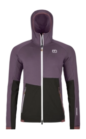 Jacke Ortovox Fleece Rib Hoody Damen Wild Berry