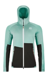 Jas Ortovox Women Fleece Rib Hoody Aquatic Ice