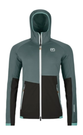 Jacke Ortovox Fleece Rib Hoody Damen Dark Arctic Grey