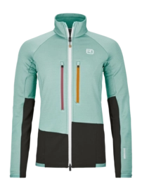 Sweatjacke Ortovox Fleece Rib Jacket Damen Aquatic Ice
