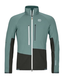 Zip Sweatshirt Ortovox Men Fleece Rib Jacket Arctic Grey