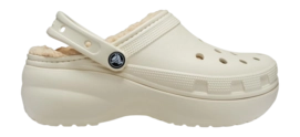 Sandales Crocs Femme Classic Platform Lined Clog Bone