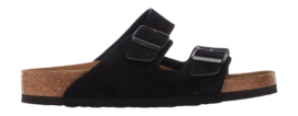 Slipper Birkenstock Men Arizona Suede Leather Black Regular