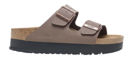 Slipper Birkenstock Arizona PAP Flex Platform Birko-Flor Damen Mocha Narrow