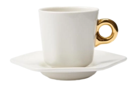 Tasse à Expresso avec Soucoupe Essenza Sculpture Off White 90 ml (Lot de 4)