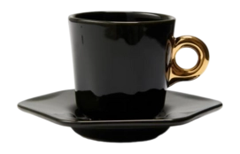 Tasse à Expresso avec Soucoupe Essenza Sculpture Dark Green 90 ml (Lot de 4)