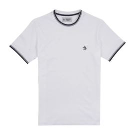 T-Shirt Original Penguin Men Sticker Pete Tipped Ringer Bright White