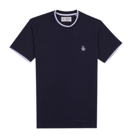 T-Shirt Original Penguin Men Sticker Pete Tipped Ringer Dark Sapphire