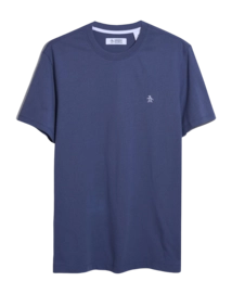 T-Shirt Original Penguin Pin Point Embroidred Logo Herren Blue Indigo