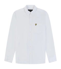Blouse Lyle & Scott Men Cotton Linen Button Down Shirt White