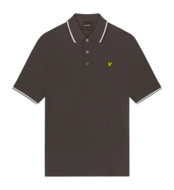 Polo Lyle & Scott Homme Tipped Polo Shirt Gun Metal /White