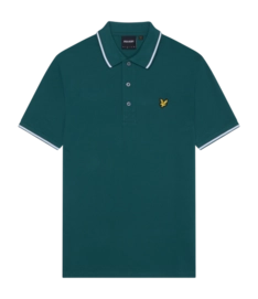Polo Lyle & Scott Homme Tipped Polo Shirt Malachite Green/White