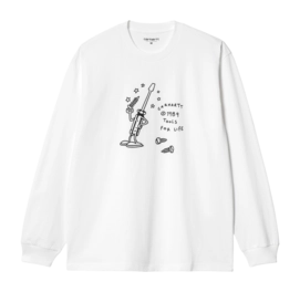 T-Shirt Carhartt WIP Unisexe L/S Outils For Life White / Black